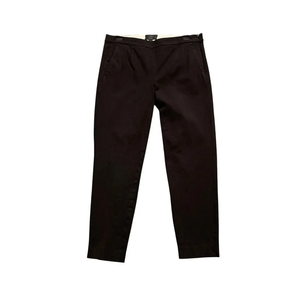 J Crew Pants Womens 4 Black Martie Bi Stretch Side Zip Slant Pocket Tapered